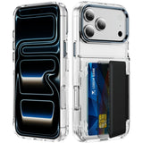 Dual Card Slot Wallet Transparent Bracket Case for iPhone