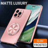 Matte Kickstand Ring Magnetic Case for iPhone