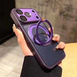 Clear Magnetic Stand Holder Armor Case For iPhone