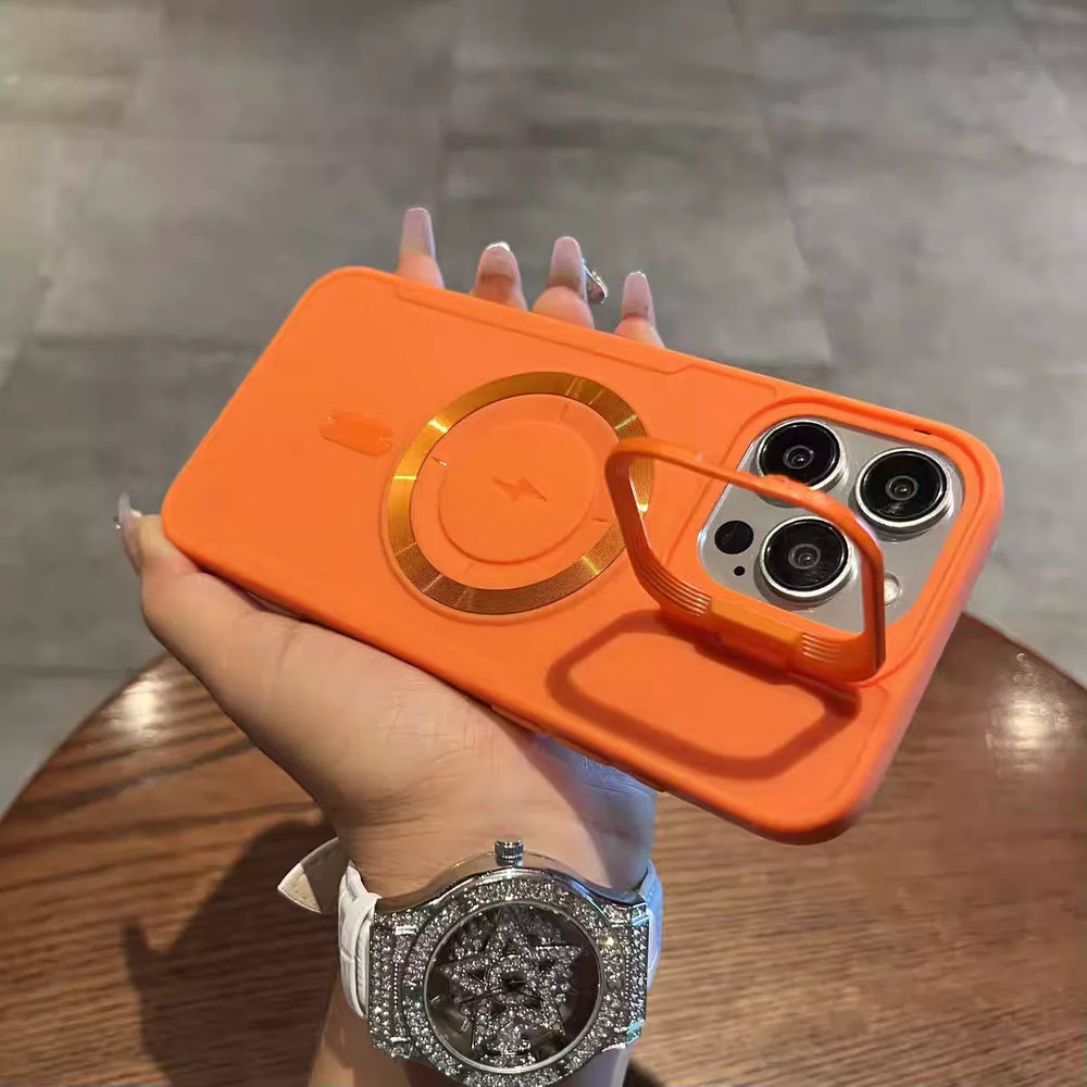 Magnetic lens ring holder,frosted shockproof case for iPhone