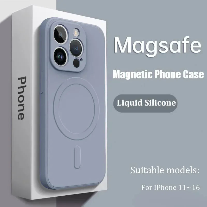Liquid silicone soft strong magnetic case for iPhone