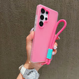 2in1 With Wrist Strap Lanyard Jelly Case For Samsung
