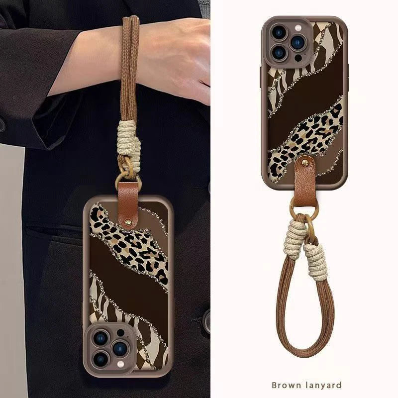 Leopard Print Lanyard Case For Samsung