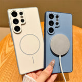 Luxury Matte Magnetic Wireless Charging Case For Samsung