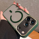 Metal Camera Bumper Magnetic Clear Case For iPhone