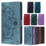 Premium Embossed Magnetic Leather Wallet Flip Case For iPhone