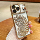 Bling Diamond Peacock Sparkly Electroplated Case For iPhone