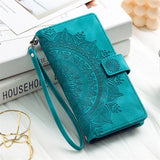 Embossing Leather Flip Wallet Case For Samsung
