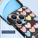 Luxury Colorful Love Hearts Lanyard Case For iPhone