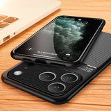 Matte Leather Magnetic Shockproof Case for iPhone