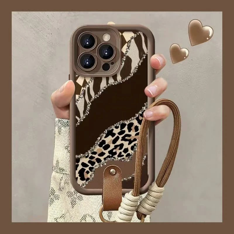 Leopard Print Lanyard Case For Samsung
