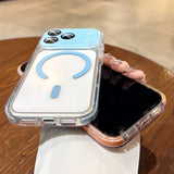 Minimalist Solid-Color Crystal-Clear Magnetic Case for iPhone