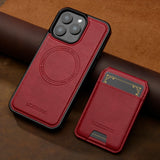 2 In 1 Detachable Pocket Magnetic Leather Case For iPhone