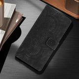 Premium Embossed Magnetic Leather Wallet Flip Case For iPhone