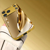 New Electroplated Glass Metal Curve Case for iPhone
