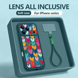 Colorful Heart Printed Strap Case For iPhone