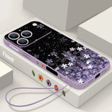 Cherry Blossom Wrist Strap Soft Case For iPhone