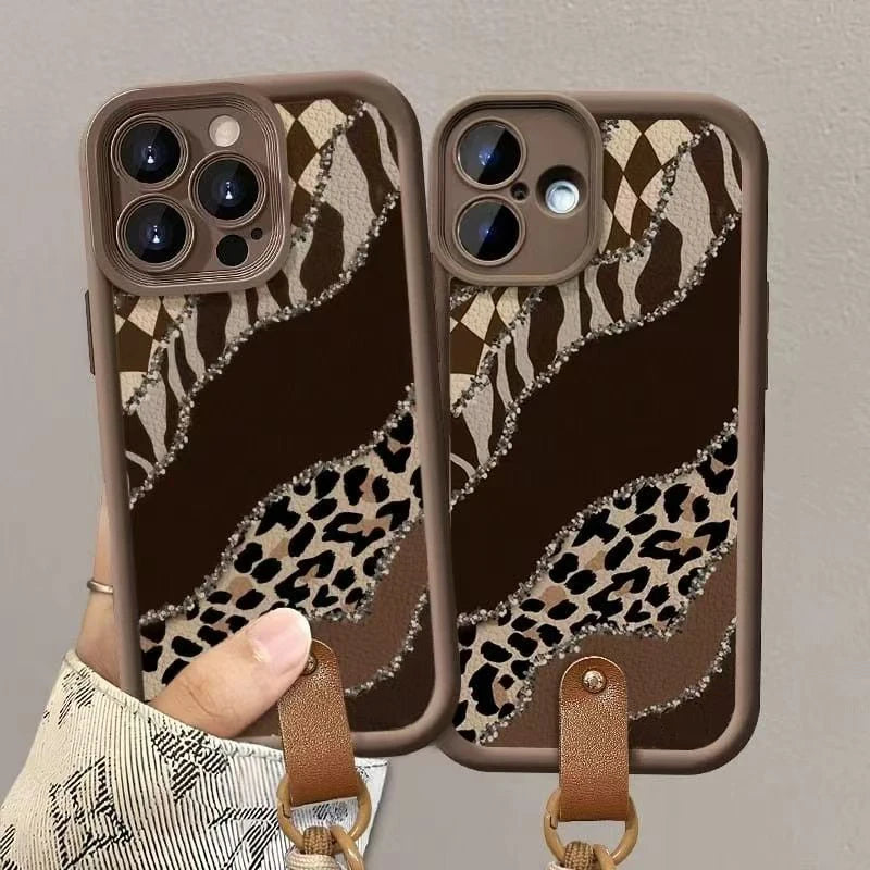 Leopard Print Lanyard Case For Samsung