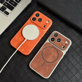 Dissipate Heat Bumper Magnetic Leather Case for iPhone