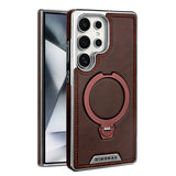 Magnetic Rotating Bracket Luxury Leather Case For Samsung