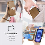 Wrist Strap Zipper Wallet Case for IPhone