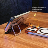 Ultra Thin Magnetic Borderless Camera Bracket Case for iPhone