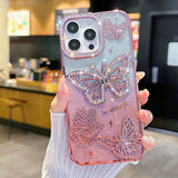 Rhinestone Butterfly Glitter Case For iPhone
