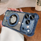 Glitter Plating Magnetic Stand Holder Case For iPhone