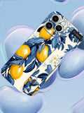 Fruit Lemon Colorful Star Flower Art Wrist Strap Case For iPhone