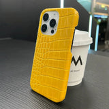 Luxury Glossy Crocodile Leather Texture Frameless Case For iPhone
