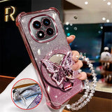 Crystal Bracelet Glitter Butterfly Mirror Stand Case For Samsung