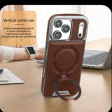 Magnetic Rotat Bracket Leather Case For iPhone