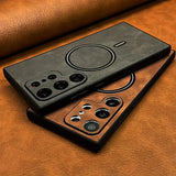 Luxury Leather Magnetic Case For Samsung