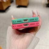 Dopamine Rainbow Stripe Jelly Case for iPhone