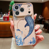 Whale Patterned Magnetic Shockproof Lens Case For iPhone
