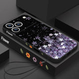 Cherry Blossom Wrist Strap Soft Case For iPhone