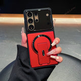Matte Protector Stand Magnetic Case for Samsung