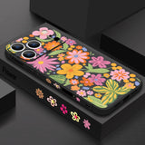 Cute Cartoon Flower Pattern Lanyard Case For iPhone