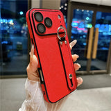 Wrinkle Leather Strap Shockproof Case For iPhone