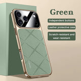 Frame Leather Shockproof Bumper Plating Case For iPhone