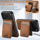 Leather Card Holder Stand Frame Case For iPhone