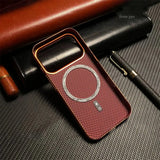 Alloy Lens Matte Carbon Fiber Texture Case for iPhone