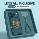 Leopard Hearts Print Lanyard Case For iPhone