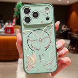 Gold Butterfly Pattern Magnetic Case For iPhone