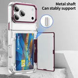 Dual Card Slot Wallet Transparent Bracket Case for iPhone