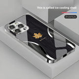Gold Maple Leaf Wood Grain Case For iPhone