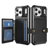 Wallet Card Holder Hybrid Rubber Bumper Case for iPhone
