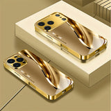 New Electroplated Glass Metal Curve Case for iPhone