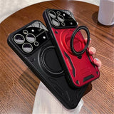 Frosted Armor Bracket Ring Holder Case For iPhone