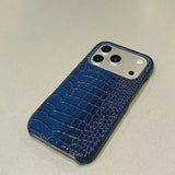 Luxury Glossy Crocodile Leather Texture Frameless Case For iPhone